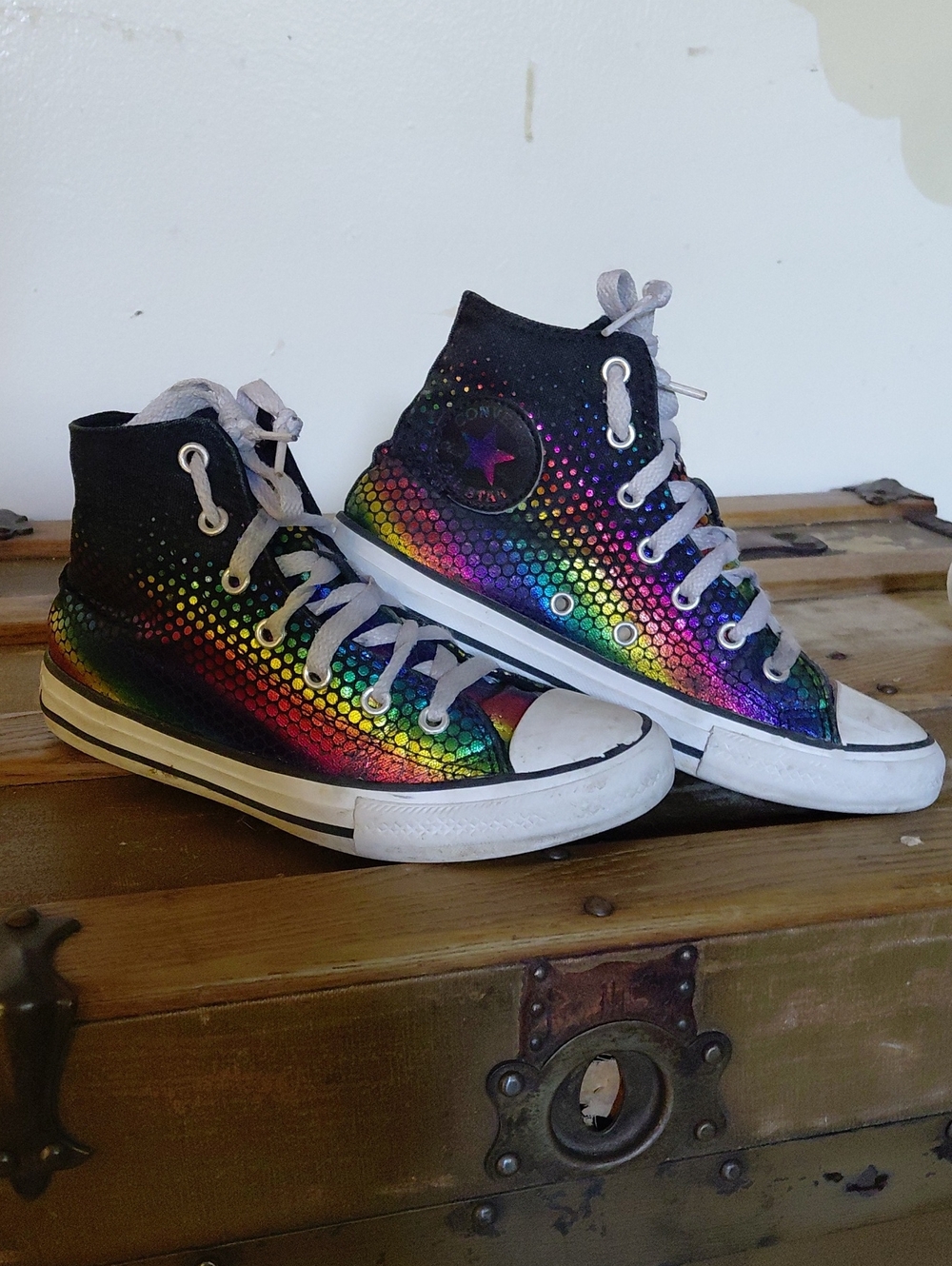 Rainbow Converse High-Top Kids Sneakers